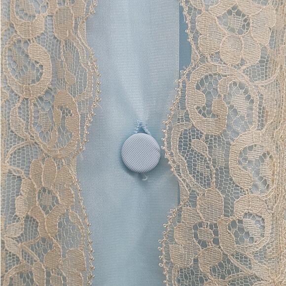 Vanity Fair Vintage Satin Lace Button Up Short Sleeve Pant Pajama Lingerie Set - Picture 10 of 14